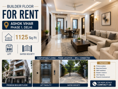 Builder Floor For Rent In Ashok Vihar Phase 1 Delhi