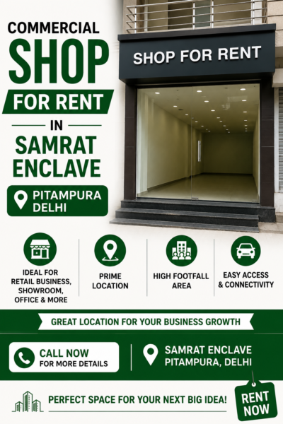 Commercial Shop For Rent In Samrat Enclave Pitampura Delhi
